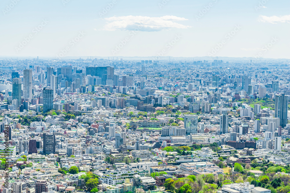 Naklejka premium 春の東京風景 Tokyo city skyline , Japan