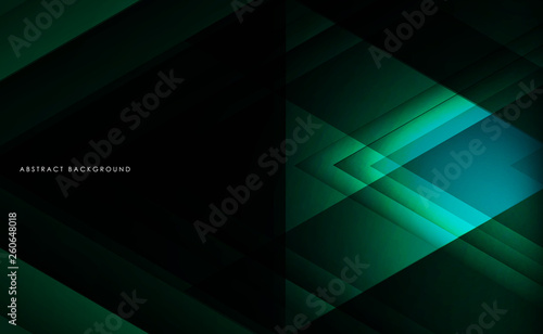 Abstract green geometric strip pattern background. 