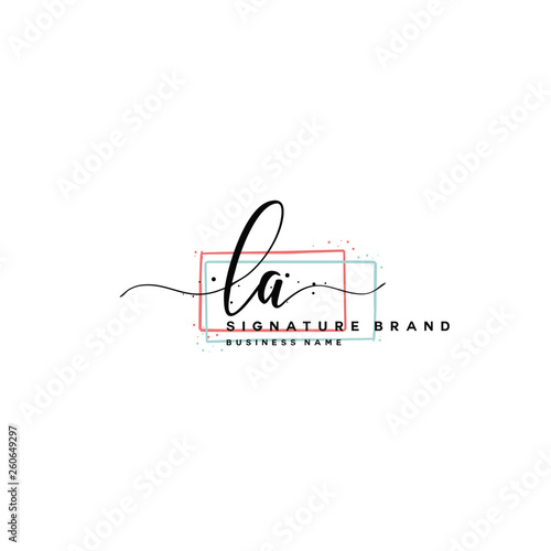 L A LA Initial letter handwriting and signature logo.