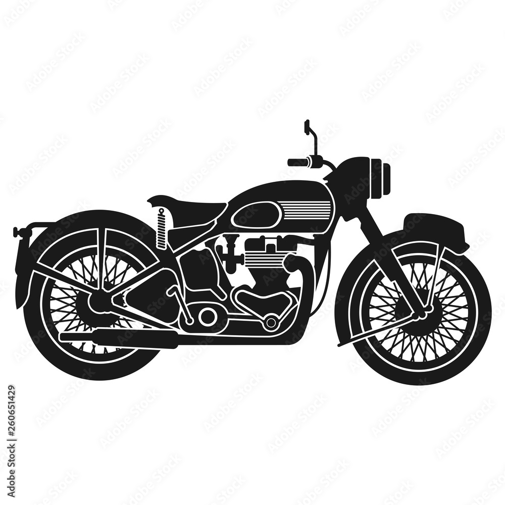 Obraz premium ilustracji wektorowych z rocznika motocykla