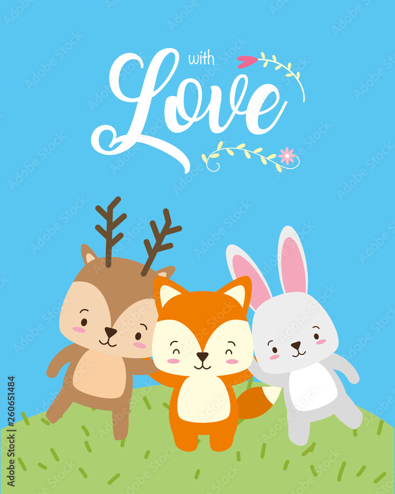 cute animals love card