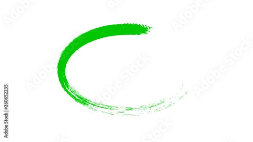Circle draw on white background, 8 animated design elements of highlighting, green marker animation with alpha matte.
