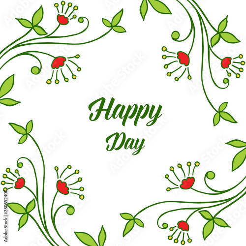 Vector illustration various floral frame with drawing decoration happy day