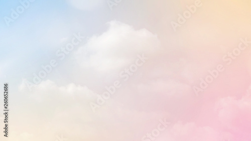Obraz na płótnie Abstract blurred beautiful soft cloud background with a pastel multicolored gradient with bokeh concept for wedding card design or presentation w salonie