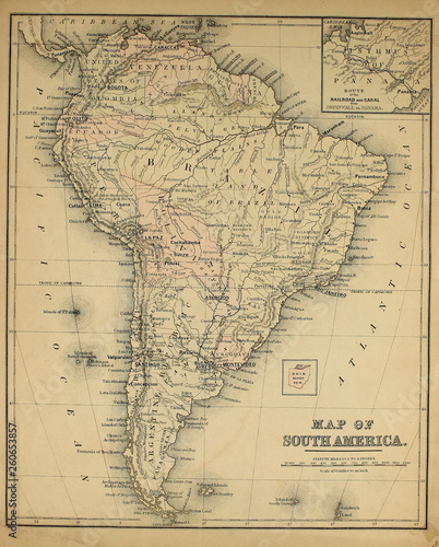 Photo Old map. Engraving image