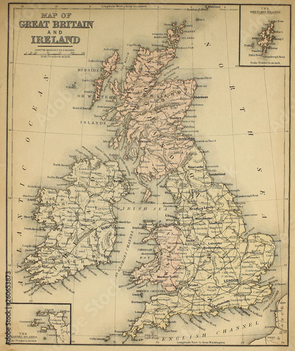 Old map. Engraving image photo