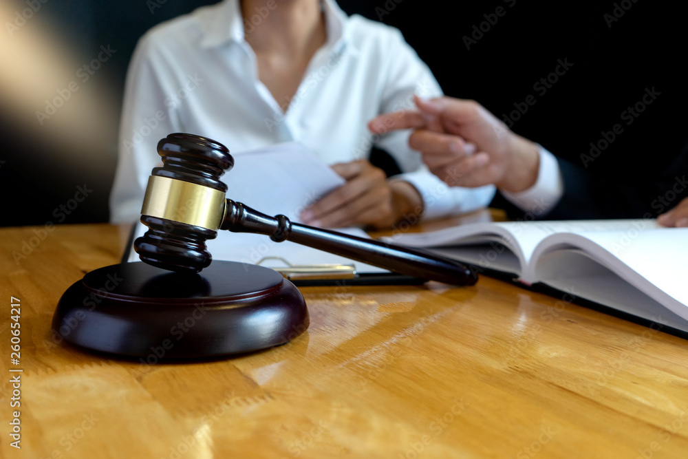 Lawyer or judge gavel with balance work Lawyer or judge gavel with balance work
