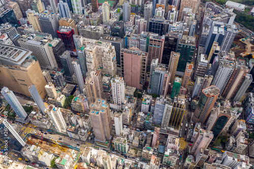 Aerial view of Hong Kong city