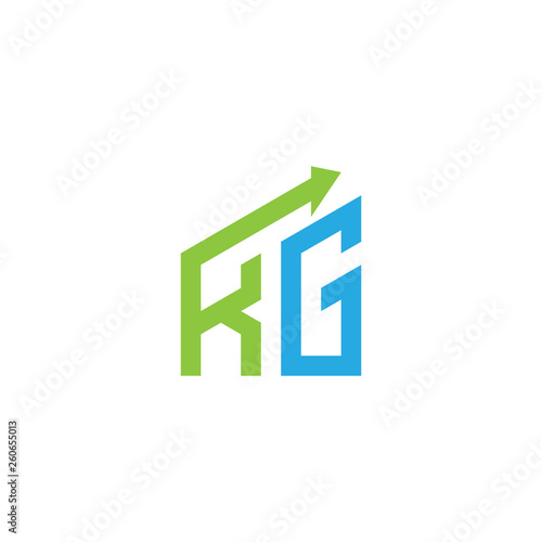 initial letter logo with growing arrows