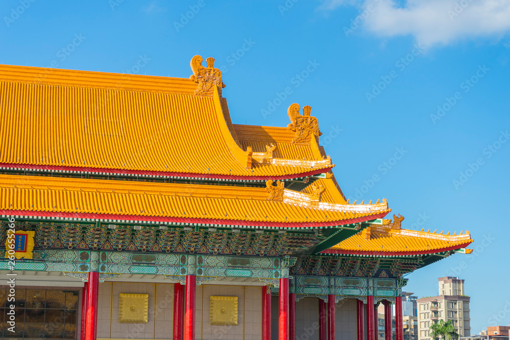 Fototapeta premium view of National Concert Hall at Chiang Kai-shek Memorial Hall in Taipei,Taiwan.