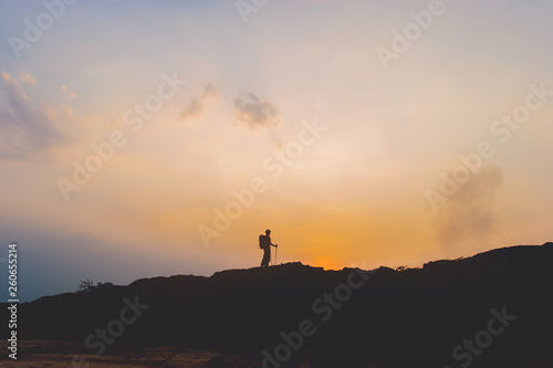 Mountain silhouette The sun, the sky and the life Silhouette concept © FOTO SALE