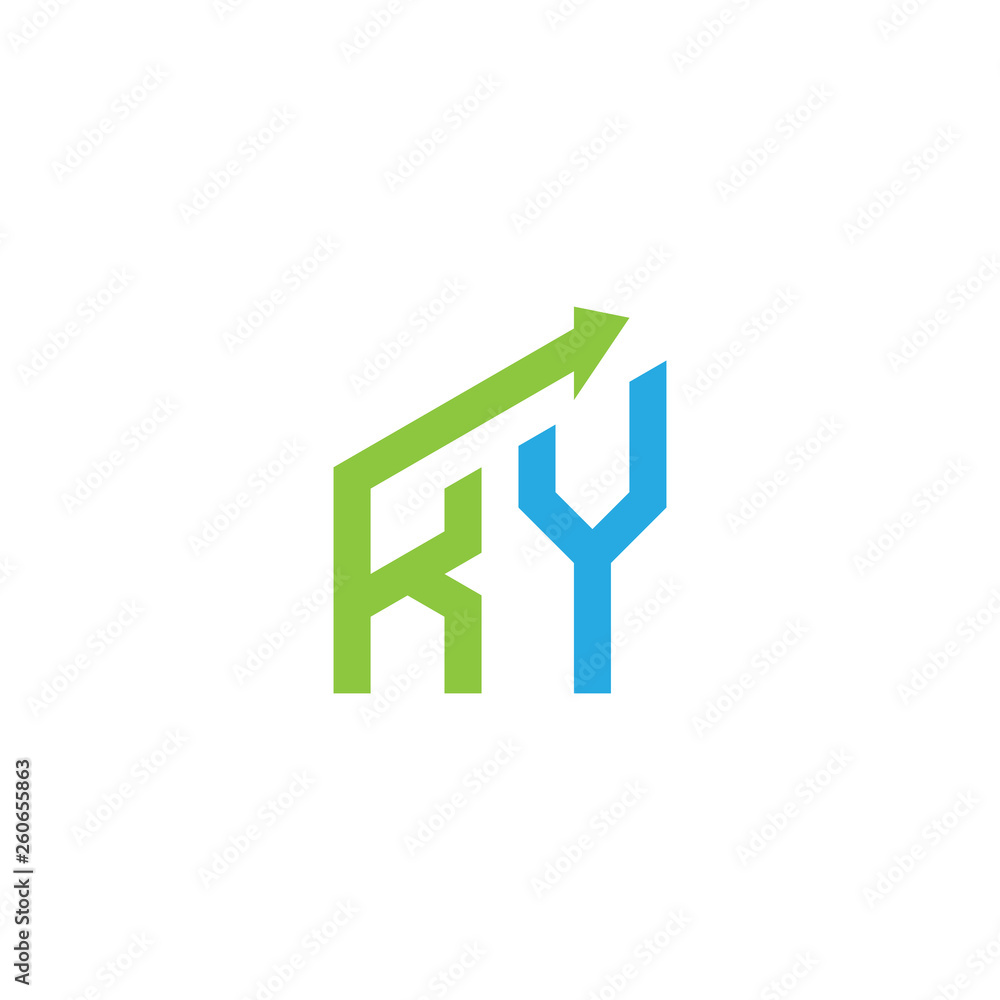 initial letter logo with growing arrows initial letter logo with growing arrows