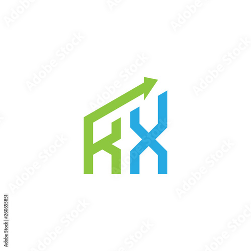 initial letter logo with growing arrows