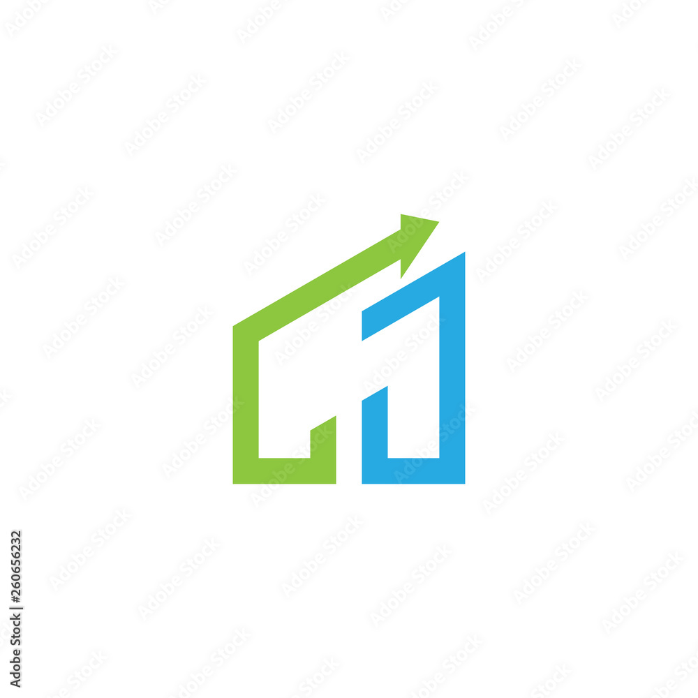 initial letter logo with growing arrows initial letter logo with growing arrows