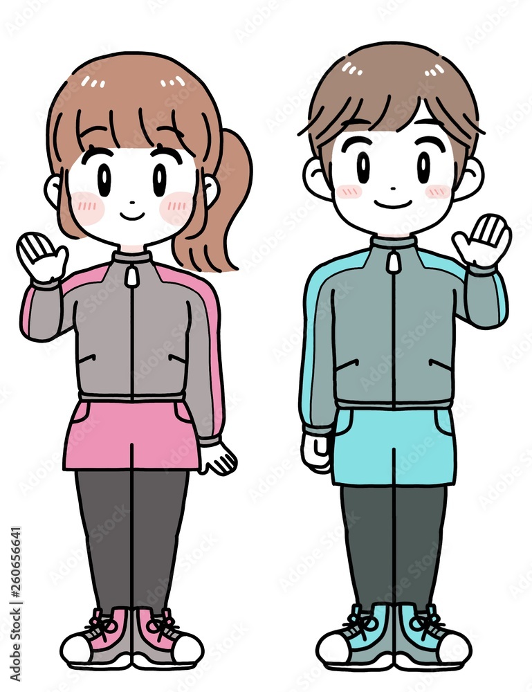 Fototapeta premium スポーツウェア 男女 イラストセット