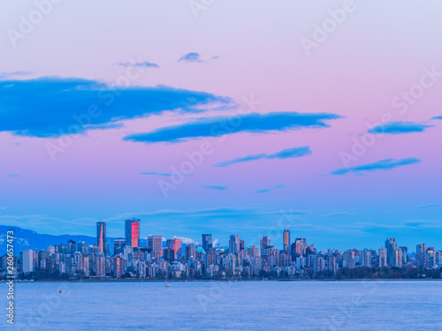 vancouver skyline at sunset