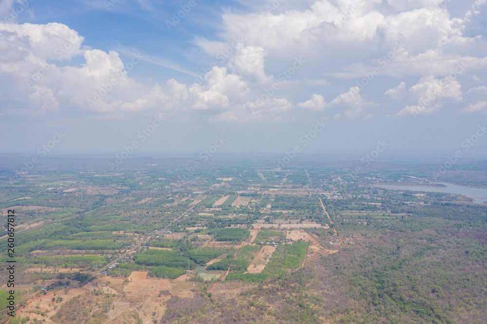 Fototapeta premium river flowing in the forest. Aerial view