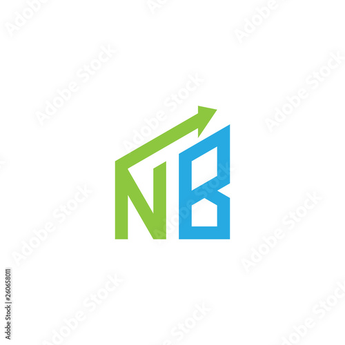 initial letter logo with growing arrows