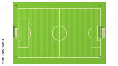 3d illustration of a soccer field