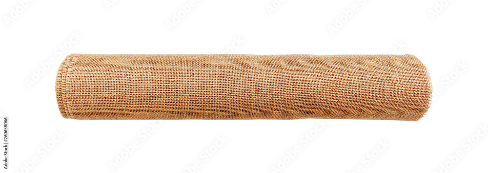 Rolled up sackcloth isolated on white background with clipping path Rolled up sackcloth isolated on white background with clipping path