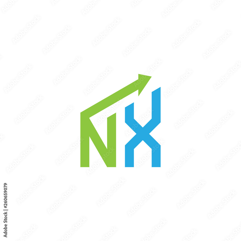 initial letter logo with growing arrows initial letter logo with growing arrows
