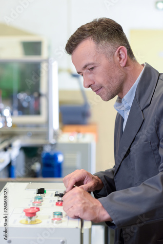 man operating machine