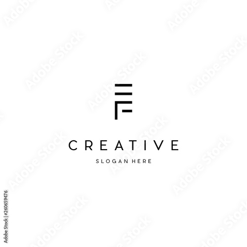 Abstract letter EF modern logotype icon design concept. letter EF vector illustration template photo