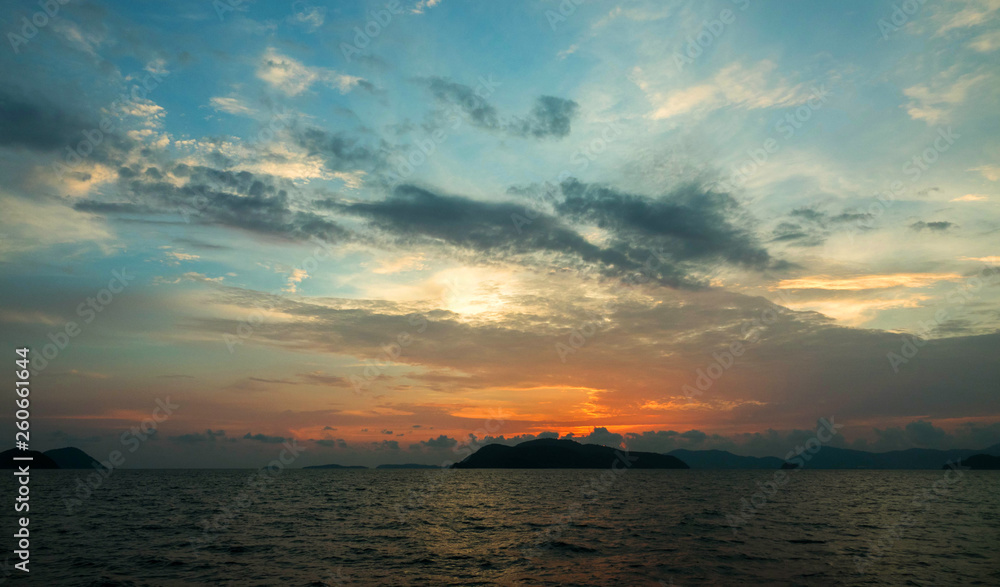 sunset in ocean view Phuket Thailand