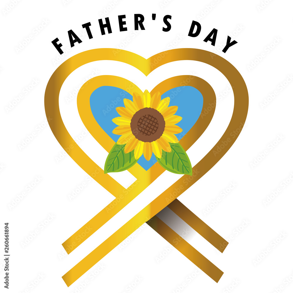 父の日のロゴ ロゴマーク アイコン ヒマワリとリボンデザイン Father S Day ベクターデータ Stock ベクター Adobe Stock