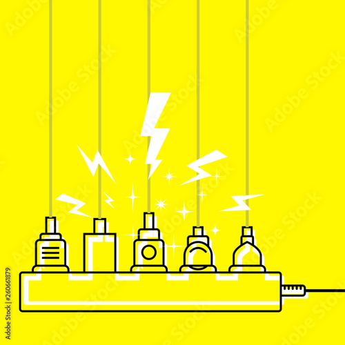 Plug in full power outlet, overload charger  - short circuit