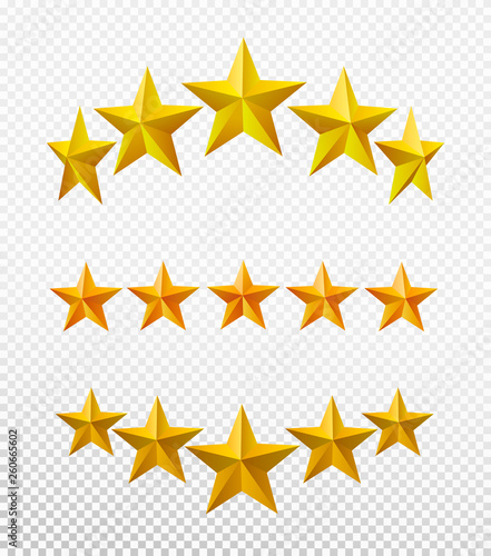 Set of five stars customer product rating review flat icon for apps and websites. Vector illustration. Isolated on transparent background.