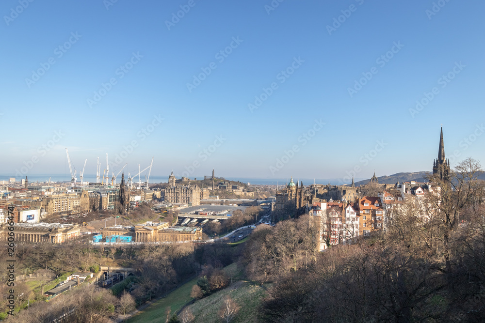 EDINBURGH, SCOTLAND, 20 February 2019, Edinburgh Castle on a sunny day