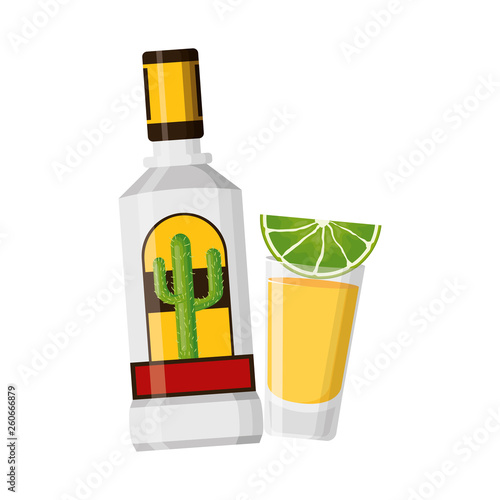 mexican bottle tequila shot