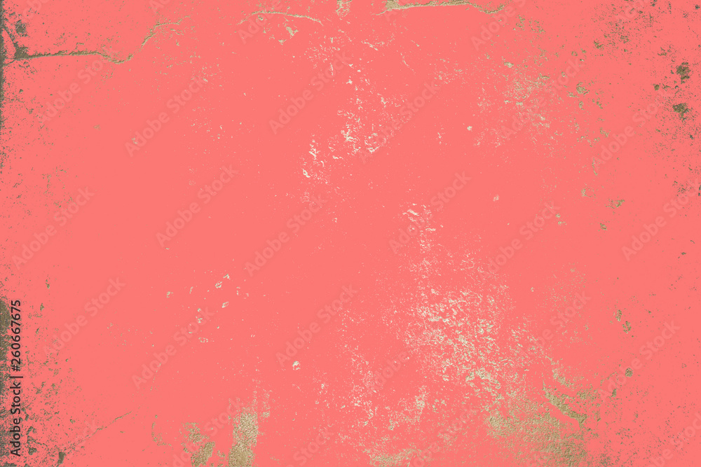 Luxury grunge texture with effect overlay gold. Coral gold background. High quality print.