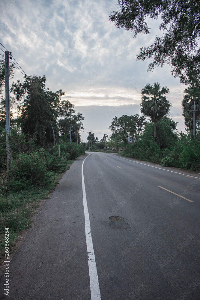 Naklejka premium Road and natural scenery