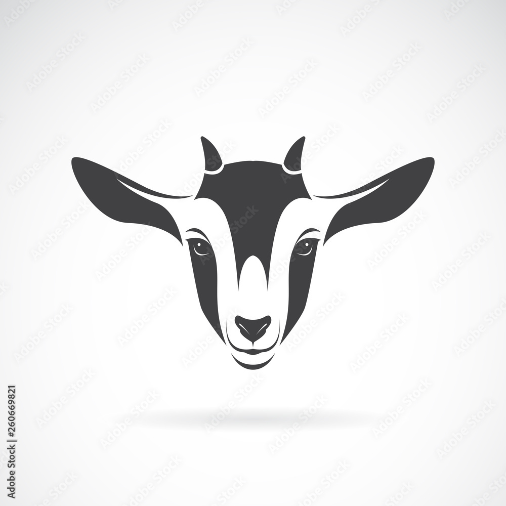 Vector of goat head design on a white background, Animal farm. Goat logo or icon. Easy editable layered vector illustration.