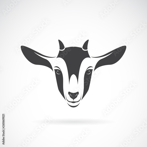 Vector of goat head design on a white background, Animal farm. Goat logo or icon. Easy editable layered vector illustration.