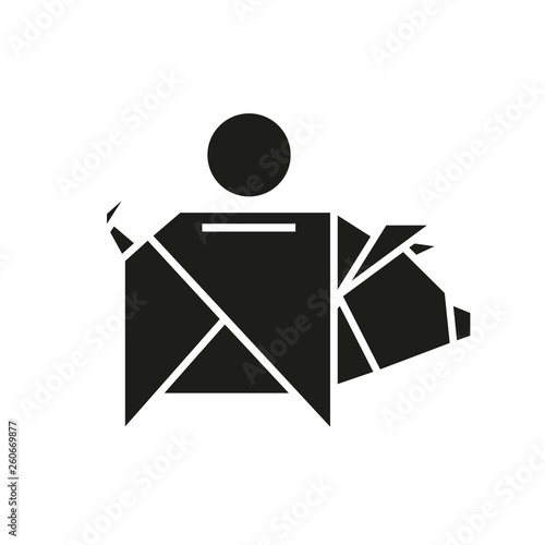 Świnka skarbonka. Logo wektor