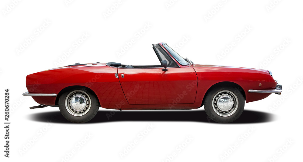 Classic Italian sport cabrio car isolated on white Classic Italian sport cabrio car isolated on white