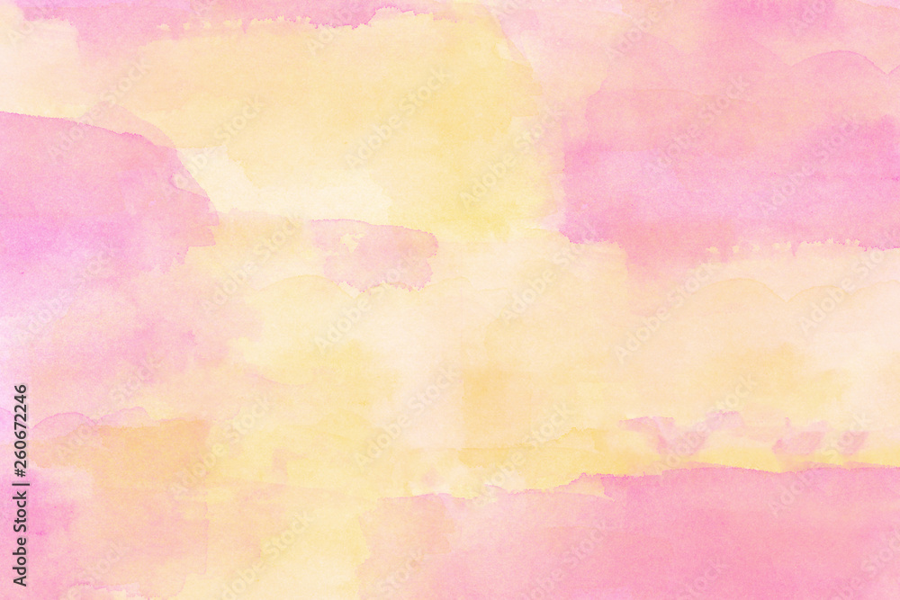 Obraz premium Yellow and pink watercolor background