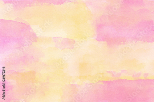Yellow and pink watercolor background © AnnaFotyma