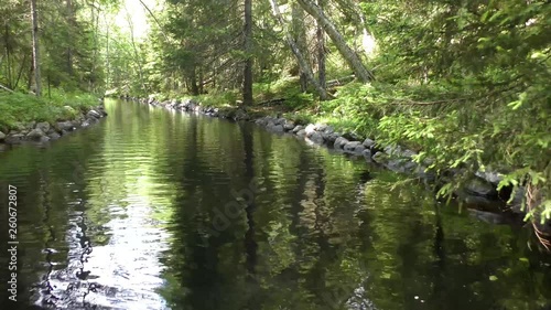Channel of the lake-channel system of the Big Solovetsky Island on Solovki Island. Solovetsky archipelago, Arkhangelsk Region, Russia