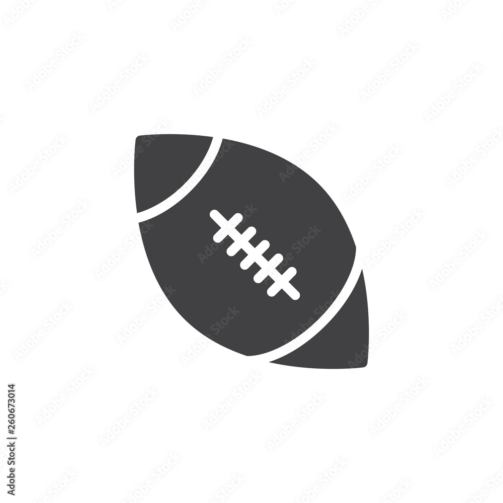 Rugby ball vector icon. filled flat sign for mobile concept and web design. American football ball glyph icon. Symbol, logo illustration. Pixel perfect vector graphics Rugby ball vector icon. filled flat sign for mobile concept and web design. American football ball glyph icon. Symbol, logo illustration. Pixel perfect vector graphics