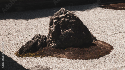 Rock in a zen garden in Kyoto, Japan