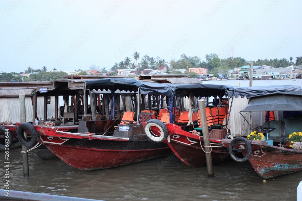 Boats on Mekong river