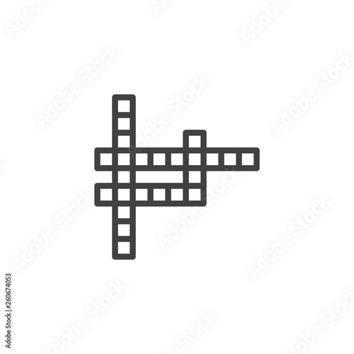 Crossword puzzle vector icon. filled flat sign for mobile concept and web design. Carved crossword glyph icon. Recreation symbol, logo illustration. Pixel perfect vector graphics