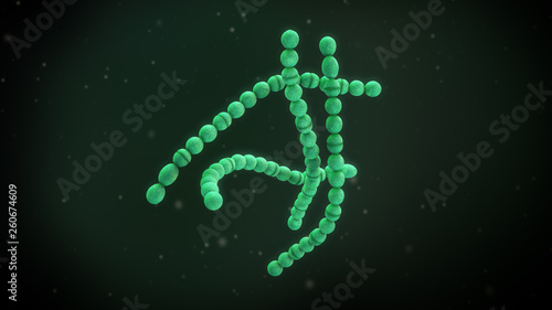 3D illustration of a streptococcus pyogenes bacteria photo