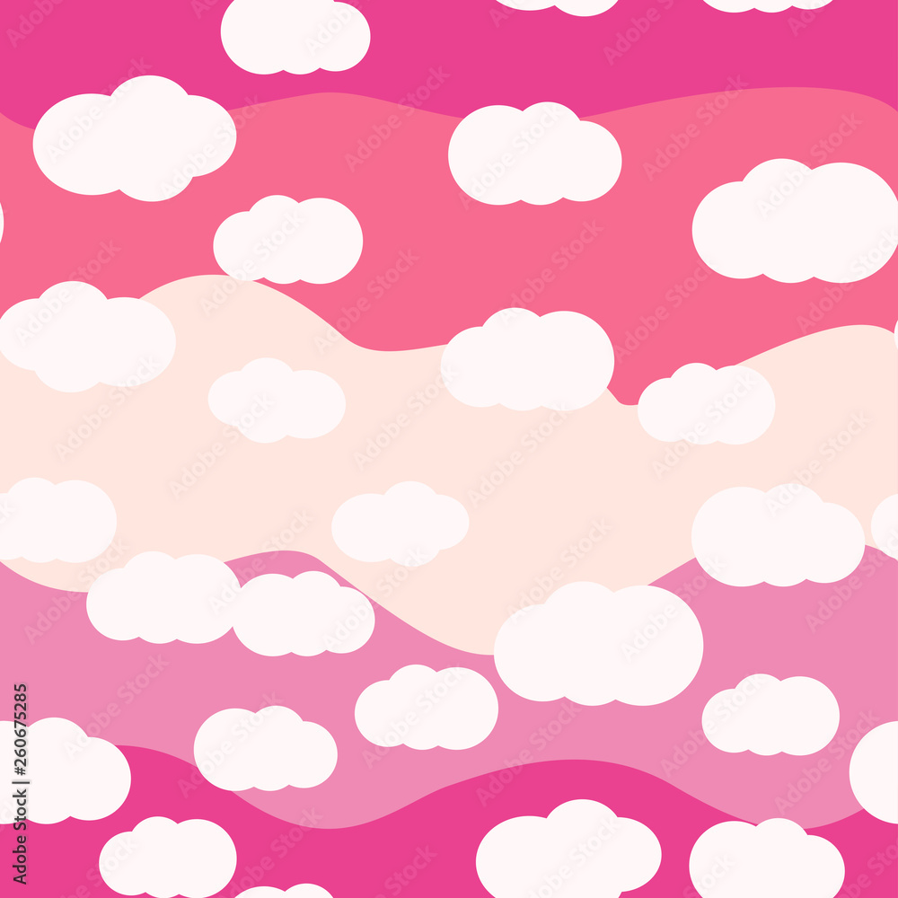 Clouds bright colors seamless pattern vector