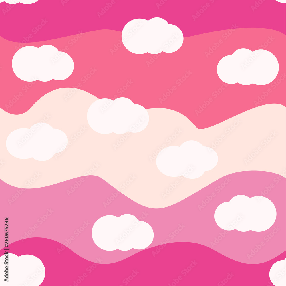 Clouds bright colors seamless pattern vector