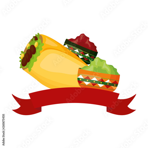 burrito and sauces